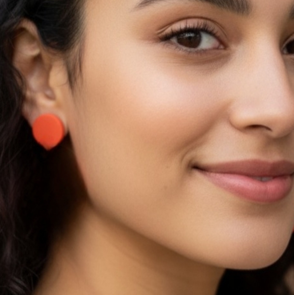 Kate Spade Orange Circle Pierced Earrings